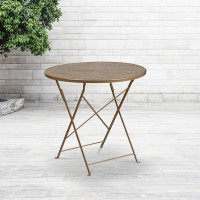 Flash Furniture CO-4-GD-GG 30" Folding Patio Table in Gold